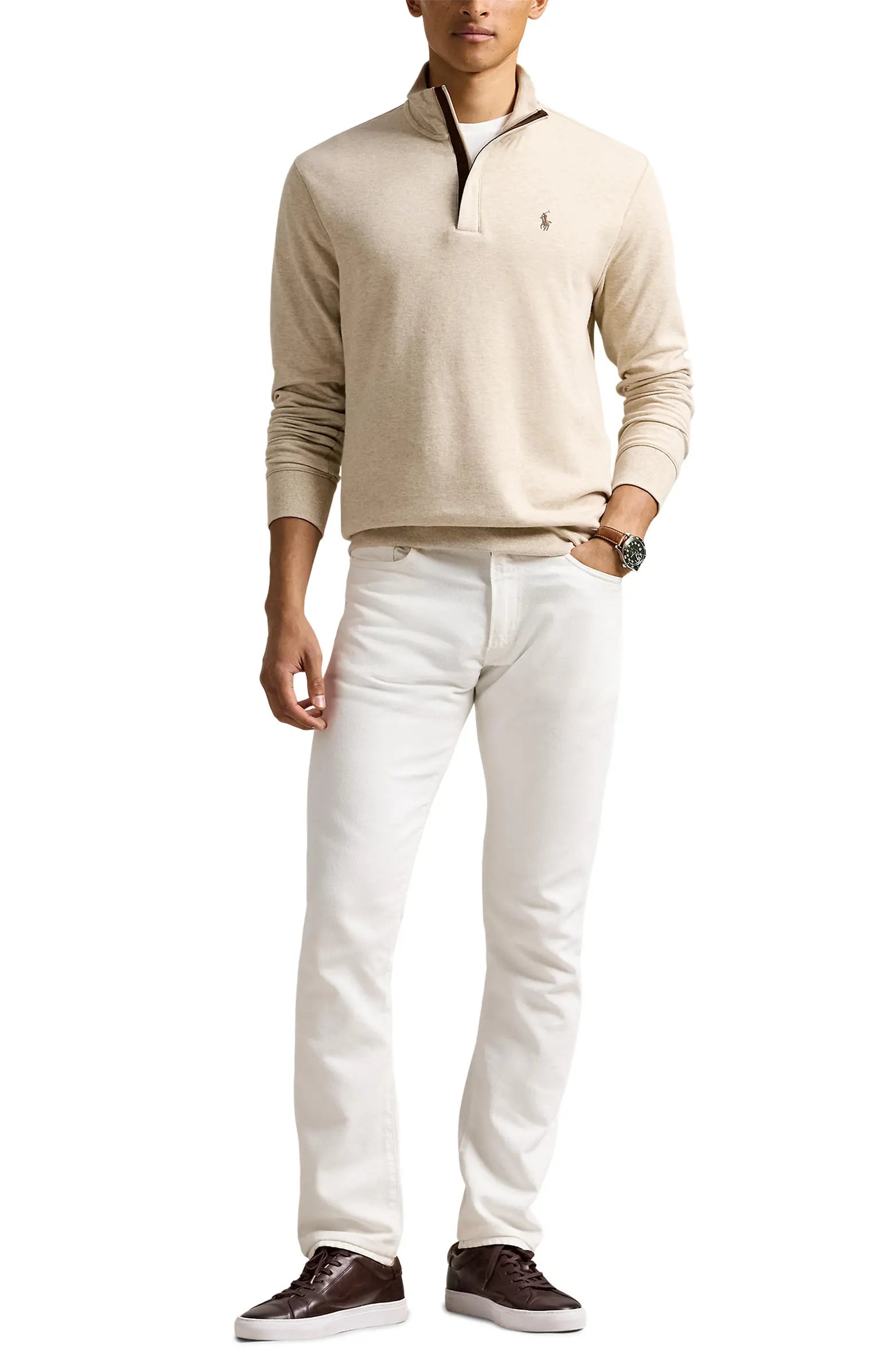 Cotton Blend Quarter Zip Pullover