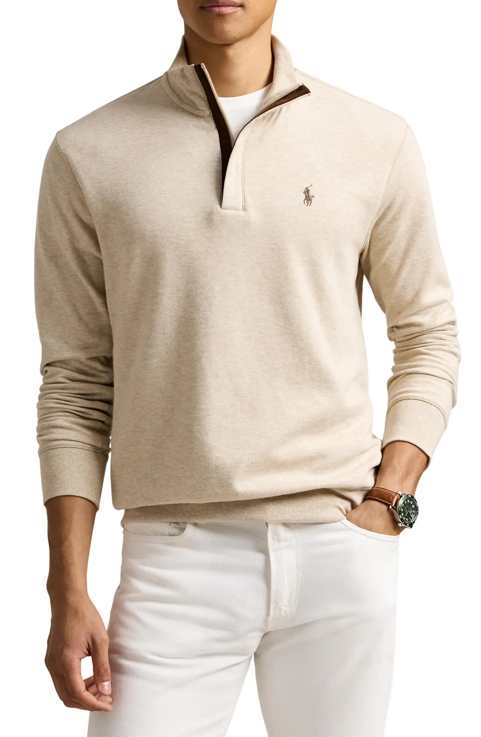 Cotton Blend Quarter Zip Pullover