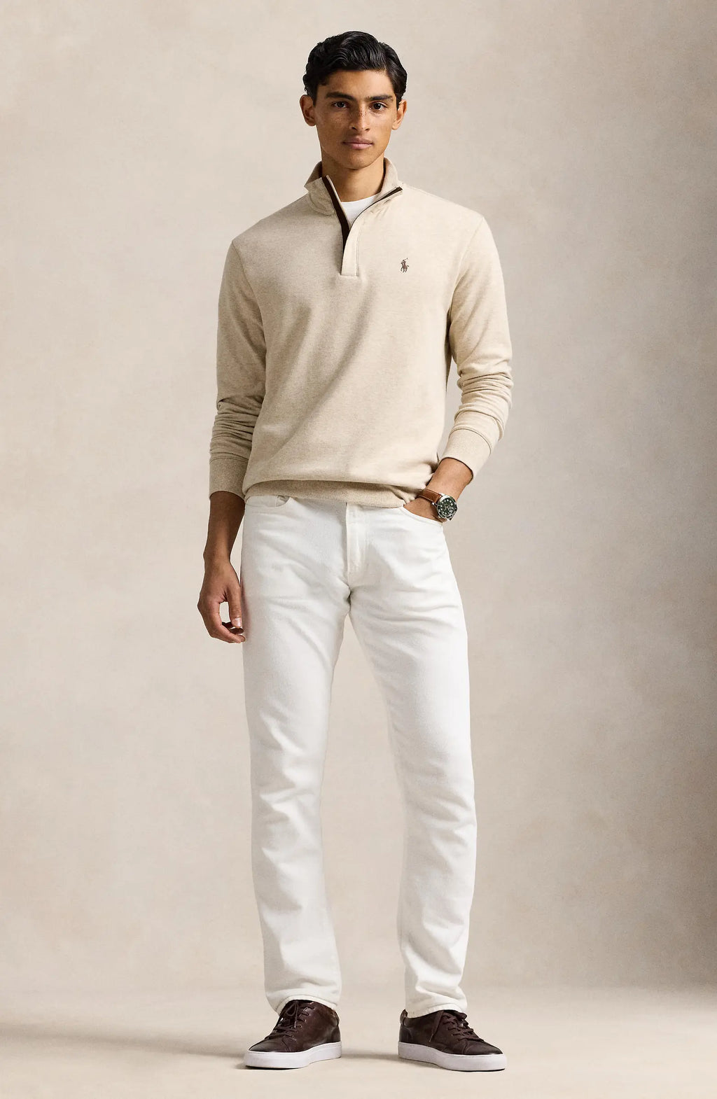 Cotton Blend Quarter Zip Pullover