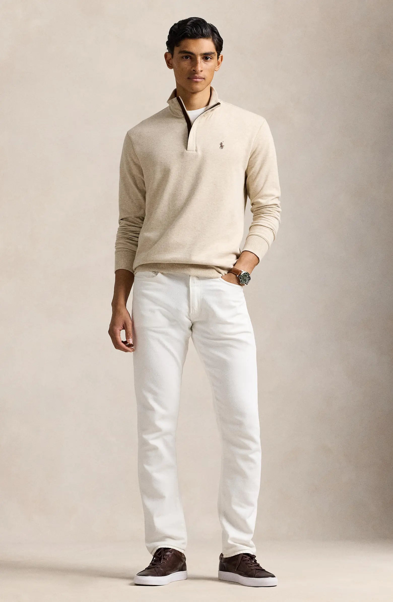 Cotton Blend Quarter Zip Pullover
